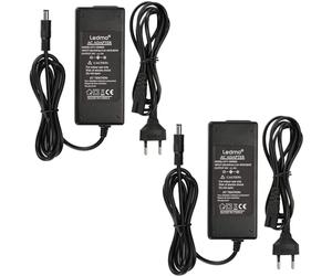 LEDMO Transformador 12V 5A Adaptador de Corriente 60W,2 Piezas Alimentador 12V Voltaje de Entrada CA 100-240V a CC 12V,12V 5A Utilizado para Tira de luz led,DVD, Televisores, Etc.