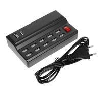 LEDMOMO Hub USB, 12 Puerto USB Charger Station Puerto Multi USB para iPhone iPad Android con Enchufe de la UE (Negro)