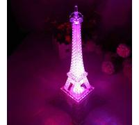 LEDMOMO - Torre Eiffel colorida de acrílico, luz nocturna, 7 colores, lámpara LED de 5 pulgadas de estilo moderno, París, apta como decoración y regalo