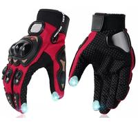 LEDMOTO Guantes de Moto con Protecciones y táctil en Dedos, Guantes para Bicicleta Patinete ATV BMX MTB, Escalada, Guantes tácticos y Otros Deportes al Aire Libre. 4 Estaciones Invierno a Verano