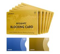 LEDONGUS Tarjetas de bloqueo RFID, paquete de 6, protección NFC antirrobo sin contacto para tarjetas de crédito de débito y cartera, delgadas y duraderas, cabe perfectamente en la cartera, 2 fundas