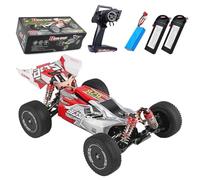 Ledovan 1/14 WLtoys 144001 Coche teledirigido para adultos, 60 km/h, camión monstruo RC de alta velocidad, 2,4 GHz, todo terreno RC Crawler Buggy, 4WD Off-Road Drift Carreras, 3 baterías, rojo