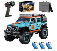 Ledovan Vehículo de escalada 1:20 Vehículos teledirigidos, 4 x 4 RC Waterproof Monster Truck para adultos, 2,4 G Off-Road Crawler Trepadora All Terrain, Azul, 3 Baterías
