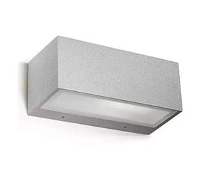 LEDS·C4 Aplique Exterior IP66 Resistente al Agua para Jardín, E27 15W, Diseño Moderno en Aluminio Gris, 90x220mm, Serie Nemesis