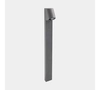 LEDS-C4 Bolardo luminoso Eko Inclined, gris, altura 80 cm, aluminio True