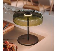 LEDS-C4 Lámpara de mesa LED Levels, Ø 42 cm, verde, cristal, CCT