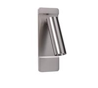 LEDS·C4 Luz de Lectura LED 2.2W para Dormitorio y Oficina, 2700K, Níquel Satinado, 125 Lúmenes, Diseño Moderno y Compacto, Ideal para Lectura y Estudio