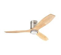 LEDS-C4 Ventilador de techo Stem LED, madera clara, DC silencioso, Ø 137 cm CCT True