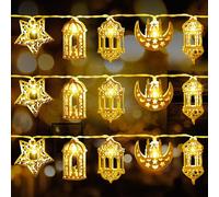 Leds Eid Moon Star Lantern Lamp para Fiesta de Ramadán, 10.3 pies 20 Luces de Cuerda de Ramadan Eid, Decoraciones Luces de Cuerda de Ramadán para el Festival Eid navideño Dormitorio jardín Boda