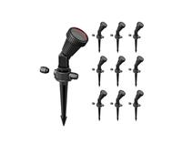 ledscom.de 10 focos de jardín con pincho de suelo PIRK para exteriores, IP44, negro, 1x GU10 máx. 15W