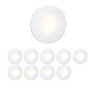 ledscom.de 10 LED luz de escalera/plafón empotrado FEX para interiores y exteriores, redondo, 85mm Ø, blanco cálido