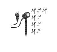 ledscom.de 10 piezas Foco LED pequeño de jardín con piqueta de suelo TARL para exteriores, IP65, enchufe, negro, 4,1 W, 351lm, blanco frío