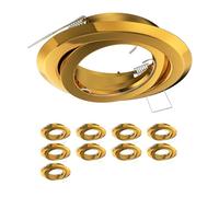 ledscom.de 10 piezas Marco para montaje en techo FABI, redondo, orientable, dorado brillante