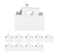 ledscom.de 10 piezas Plafón empotrable GIEDI, escayola, blanco mate, 12 x 12cm, 1x GU10 máx. 15W