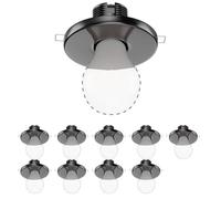 ledscom.de 10 uds. plafón empotrable TELA, porcelana, negro brillante, redondo, 99mm Ø, 1x E27 máx. 60W