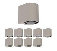 ledscom.de 10 unid. aplique ALSE para exterior, IP54, downlight, gris mate, redondo, 1x GU10 máx. 35W