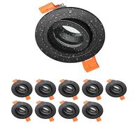 ledscom.de 10 unid. bastidor de montaje en techo para baño ERID, antihumedad, baño, IP44, redondo, giratorio, negro mate