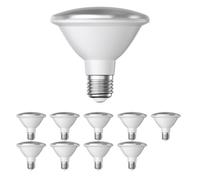 ledscom.de 10 unidades Bombilla LED E27, PAR30 cuello corto, blanco (4200 K), 13 W, 1025lm, 43°, espejo reflector (plateado)