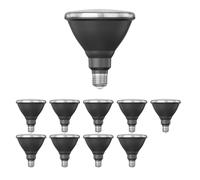 ledscom.de 10 unidades Bombilla LED E27, PAR38 cuello corto, blanco cálido (2700 K), 15,9 W, 1279lm, 43°, espejo reflector (plateado)