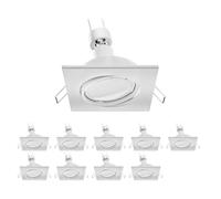 ledscom.de 10 unidades Foco empotrable de techo RIR marco empotrable blanco mate angular orientable GU10 LED 6,826W= 6,826W 630lm 100° blanco cálido