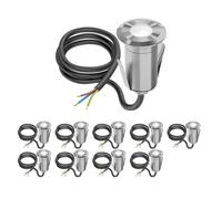 ledscom.de 10 unidades Lámpara LED empotrada en el suelo GLOX para exteriores, IP67, aluminio, redonda, 35mm Ø, blanca, mate