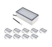 ledscom.de 10x Empotrable de suelo para adoquines CUS para exteriores, IP67, angular, 20 x 10cm, 2,8 W, 251lm, blanco cálido