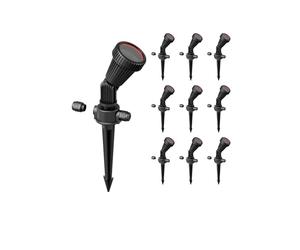 ledscom.de 10x focos de jardín con pincho de suelo PIRK para exteriores, IP44, negro, 1x GU10 máx. 15W