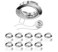 ledscom.de 10x marco para empotrar en el techo FERE marco para empotrar cromado orientable (LED/halógeno/GU10/MR16/PAR16/50mm) in asquillo GU10