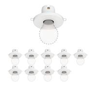 ledscom.de 10x plafón empotrable TELA, porcelana, blanco brillo, redondo, 99mm Ø, 1x E27 máx. 60W