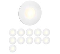 ledscom.de 12 LED luz de escalera/plafón empotrado FEX para interiores y exteriores, redondo, 85mm Ø, blanco cálido