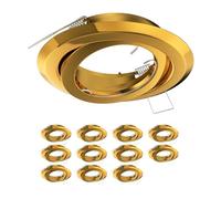 ledscom.de 12 marcos empotrables en el techo FABI, redondos, orientables, dorado brillante