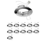 ledscom.de 12 marcos empotrables en el techo FERE, redondos, cromo brillante (LED/halógeno/MR16/50mm) incl. casquillo GU5.3