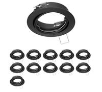 ledscom.de 12 marcos empotrables en el techo FERE, redondos, orientables, negro mate