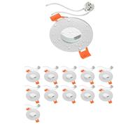 ledscom.de 12 piezas Marco empotrable en techo ERID, antihumedad, baño, IP44, redondo, blanco mate, incl. toma GU5.3