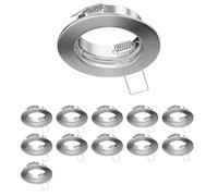 ledscom.de 12 uds. marco empotrable en techo FERE, redondo, acero inoxidable mate