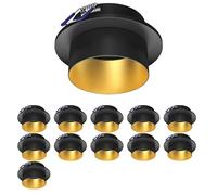 ledscom.de 12 uds. marco empotrable en techo KRON, redondo, negro/oro mate