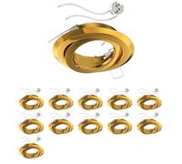 ledscom.de 12 unidades Marco empotrable en techo FABI, redondo, orientable, dorado brillante, incl. casquillo GU5.3