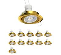 ledscom.de 12x marco empotrable de techo FABI, redondo, orientable, dorado brillante (GU10/MR16/GU5,3/50mm), PAR16, blanco cálido, 5.473W, 468lm, 33°
