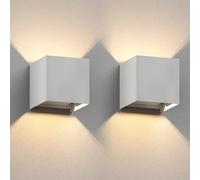 ledscom.de 2 apliques de pared CUBEL para exterior, IP65, luz hacia arriba/hacia abajo, blanco mate, cuadrados, 1x G9 máx. 10 W