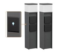 ledscom.de 2 farolas de bolardo PODEL para exterior, Smart Home, 39 cm, antracita, 2 enchufes, con bombilla G9 incluida, 501 lm, blanco cálido