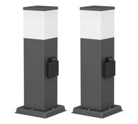 ledscom.de 2 farolas de camino/balizas POLLY para exterior, IP44, 35 cm, antracita, 1 casquillo G9 de máx. 10 W, toma de corriente
