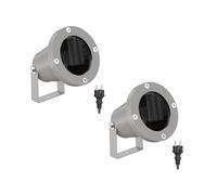 ledscom.de 2 focos de jardín DUK para exteriores, IP65, enchufe, gris, 1x GU10 máx. 15W