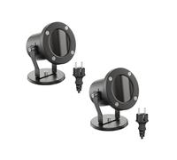 ledscom.de 2 focos de jardín MIBU para exteriores, IP55, enchufe, negro, 1x GU10 máx. 15W