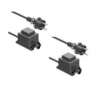 ledscom.de 2 piezas 20W LED transformador fuente de alimentación/transformador para sistema de enchufe NEMO, enchufe, 12V AC, negro, IP65