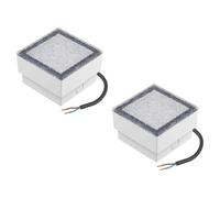 ledscom.de 2 piezas Empotrable de suelo de adoquines LED CUS para exteriores, IP67, angular, 10 x 10cm, blanco cálido