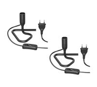 ledscom.de 2 piezas Lámpara de mesa/Portalámpara/Triángulo base triangular TRIN, interruptor, aluminio, negro, 1x E14 máx. 60W