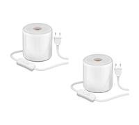 ledscom.de 2 piezas Lámpara de mesa TIPO, interruptor, porcelana, blanco, 1x E27 max. 300W