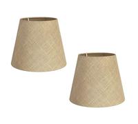 ledscom.de 2 piezas pantalla, lino, yute, cáñamo, textil, tela, beige-natural, 200mm Ø