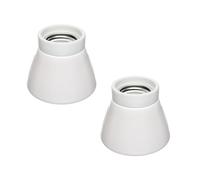 ledscom.de 2 piezas Plafón portalámpara MINZ, porcelana, blanco brillante, 1x E27 máx. 300W