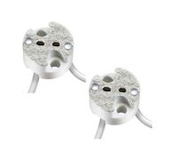 ledscom.de 2 piezas zócalo GU5.3/G4, cerámica, blanco, 12V AC, máx. 25W